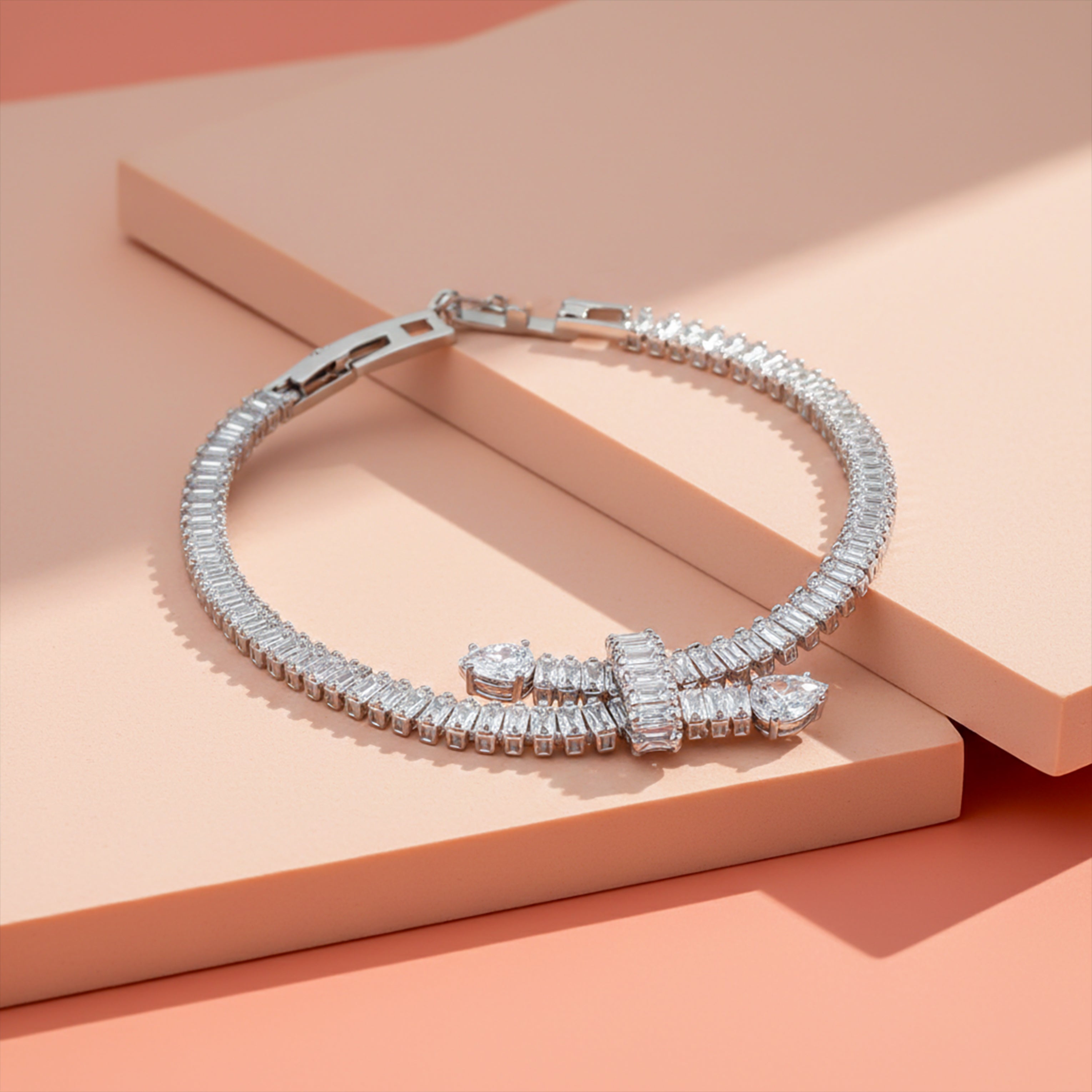 Crystal Bow Tennis Bracelet GWB -129