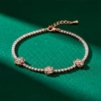 Rose Gold Floral Tennis Bracelet GWB -107