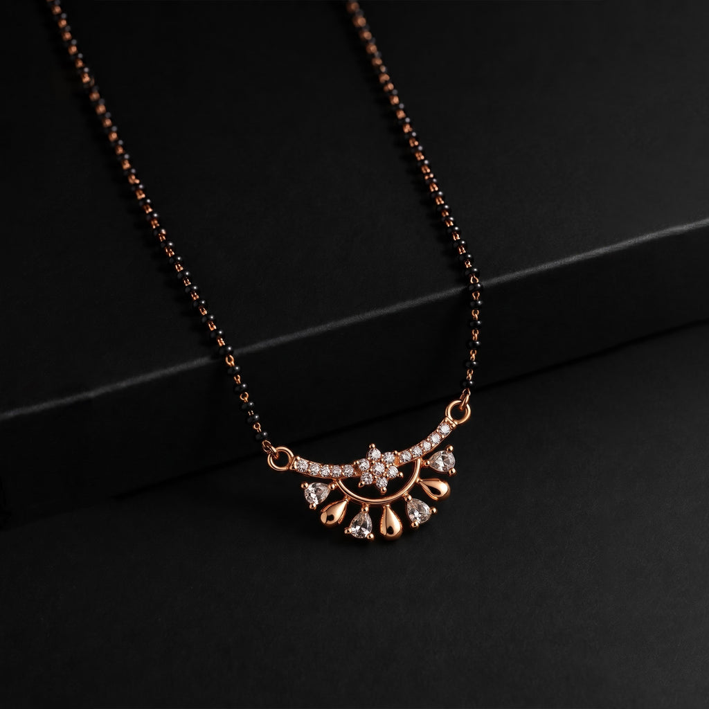 Rose Gold Floral Drop Mangalsutra GM -57