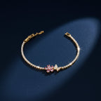 Pink Blossom Butterfly Tennis Bracelet GWB -93