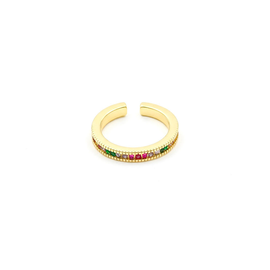 Golden Rainbow Charm Band Ring GWR -53