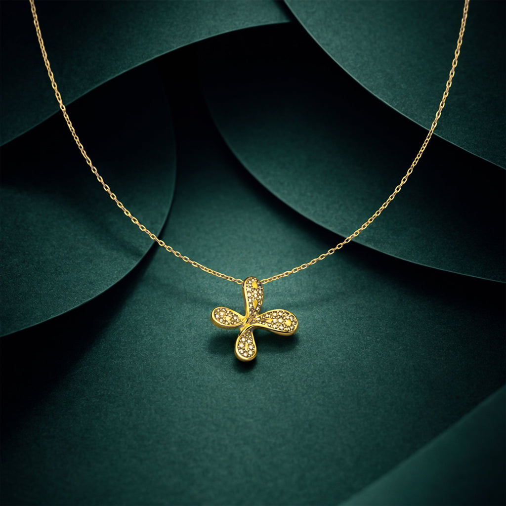 Petal Crystal Pendant Necklace GWN -143