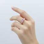 Pink & White Oval Ring GWR -58
