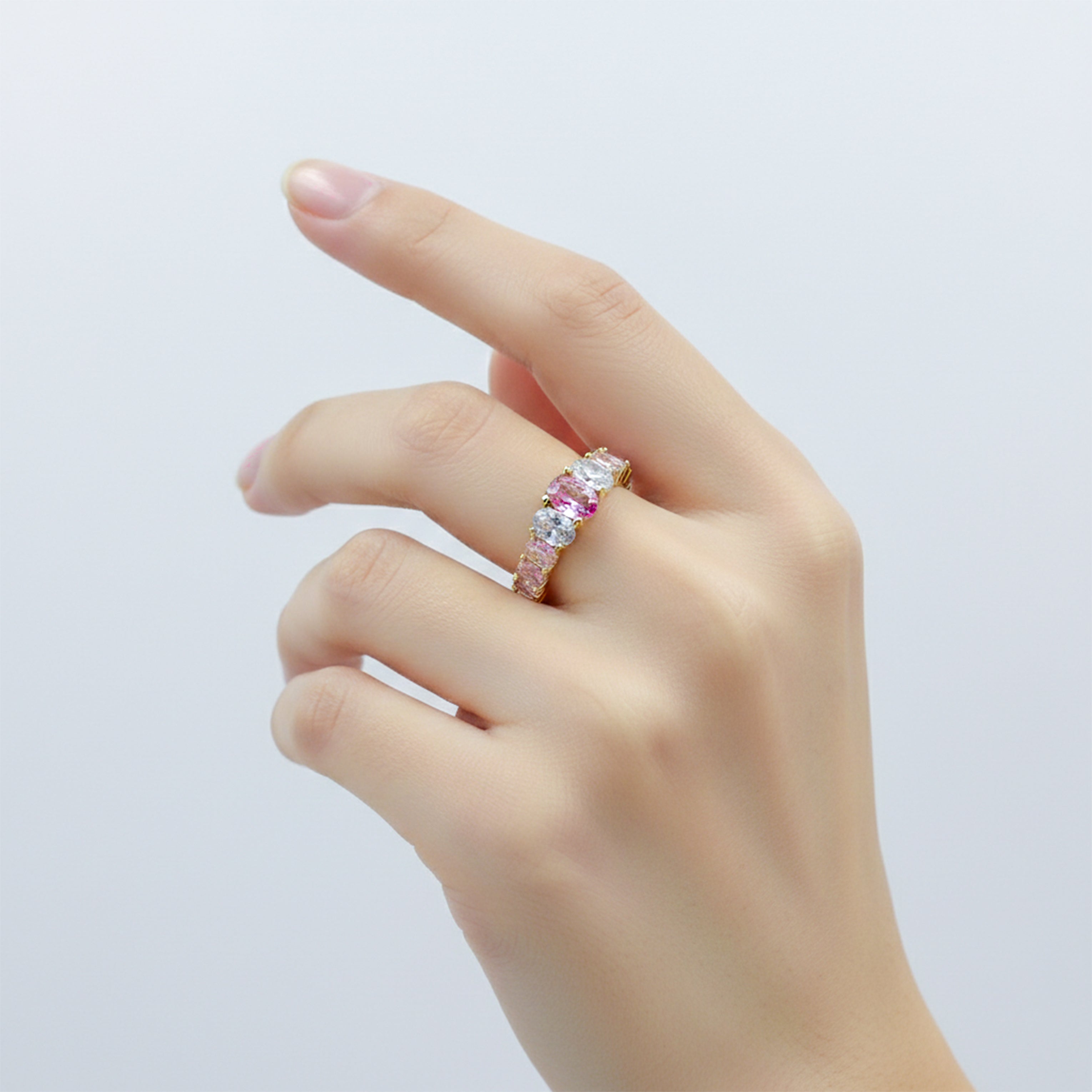 Pink & White Oval Ring GWR -58