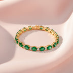 Emerald Green Oval Tennis Bracelet GWB -138