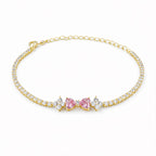 Pink Heart Crystal Tennis Bracelet GWB -95