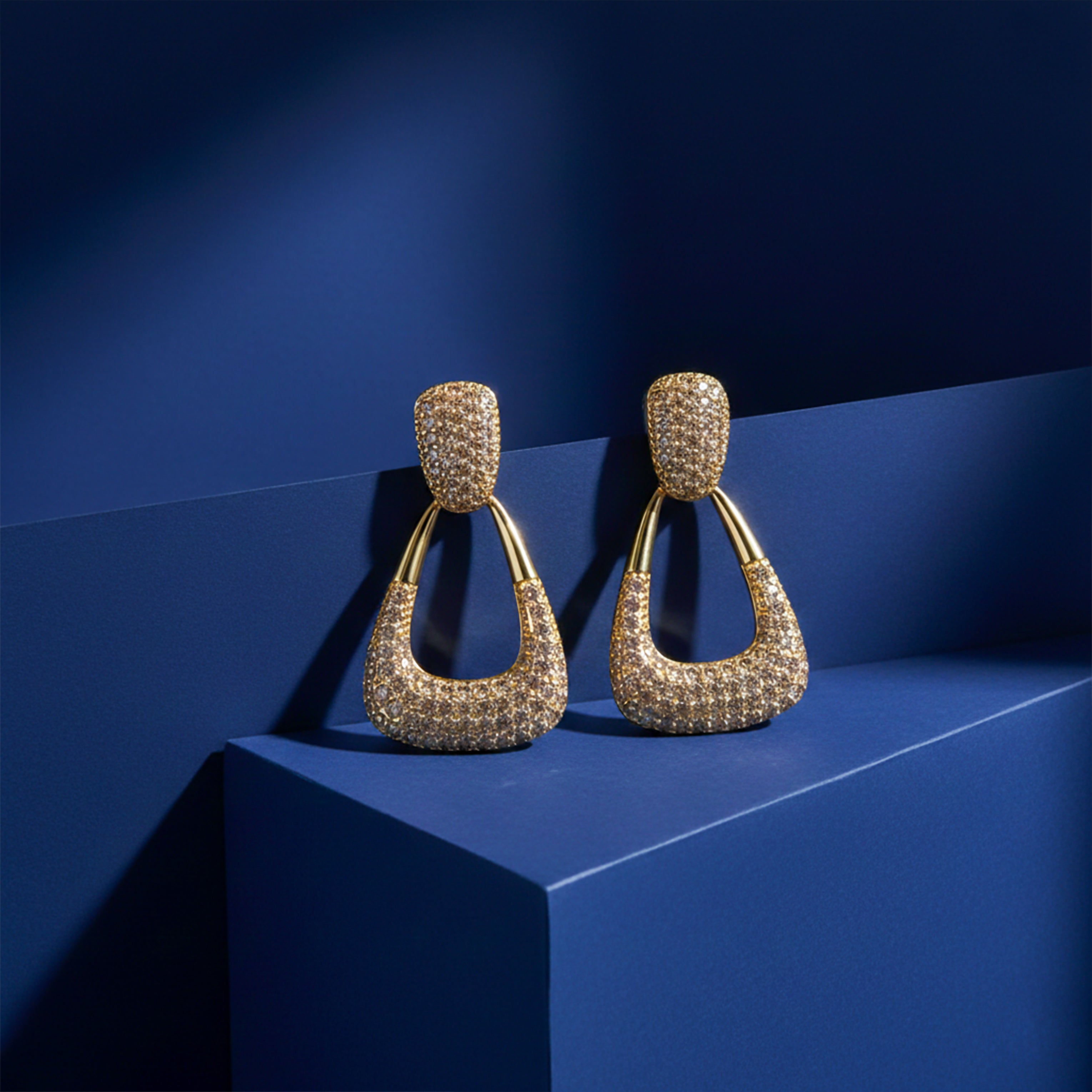 Gold Tone Crystal Earrings GWE -135