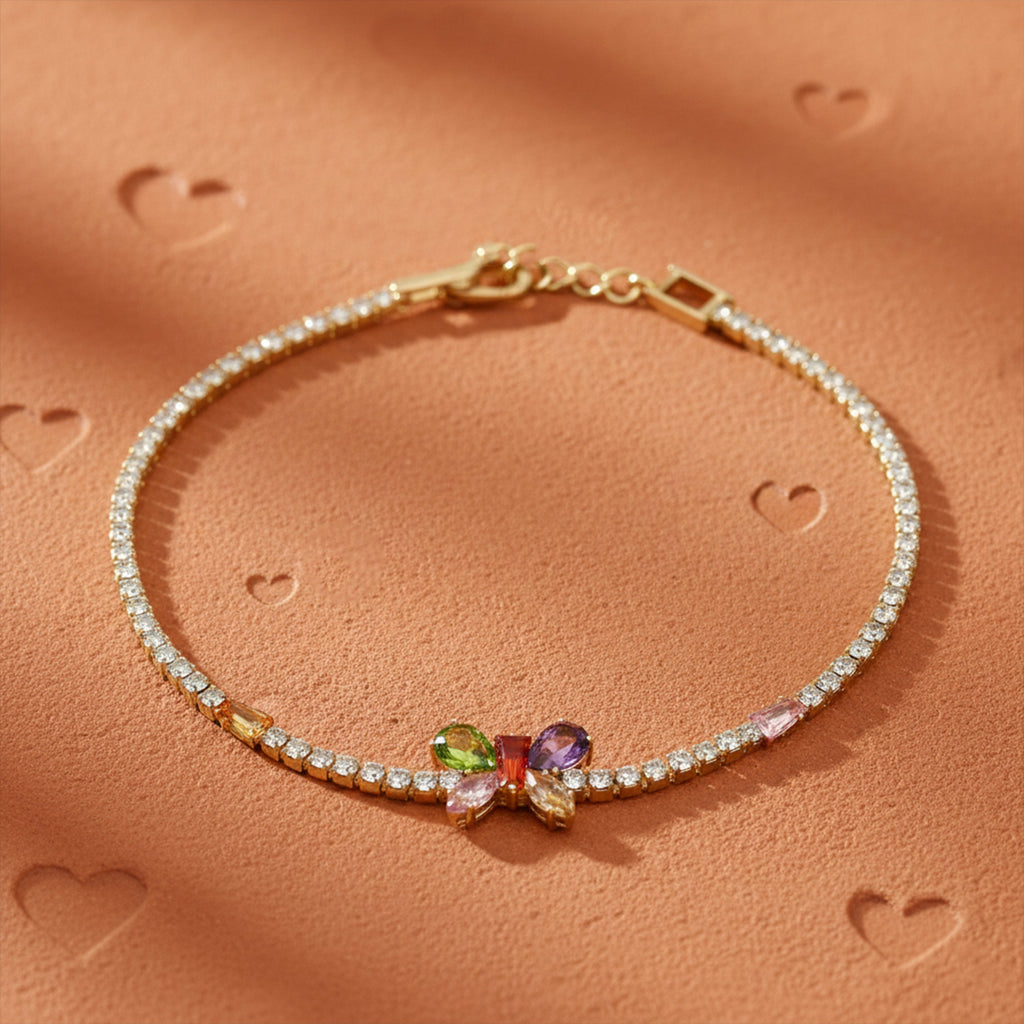 Multicolor Floral Tennis Bracelet GWB -102