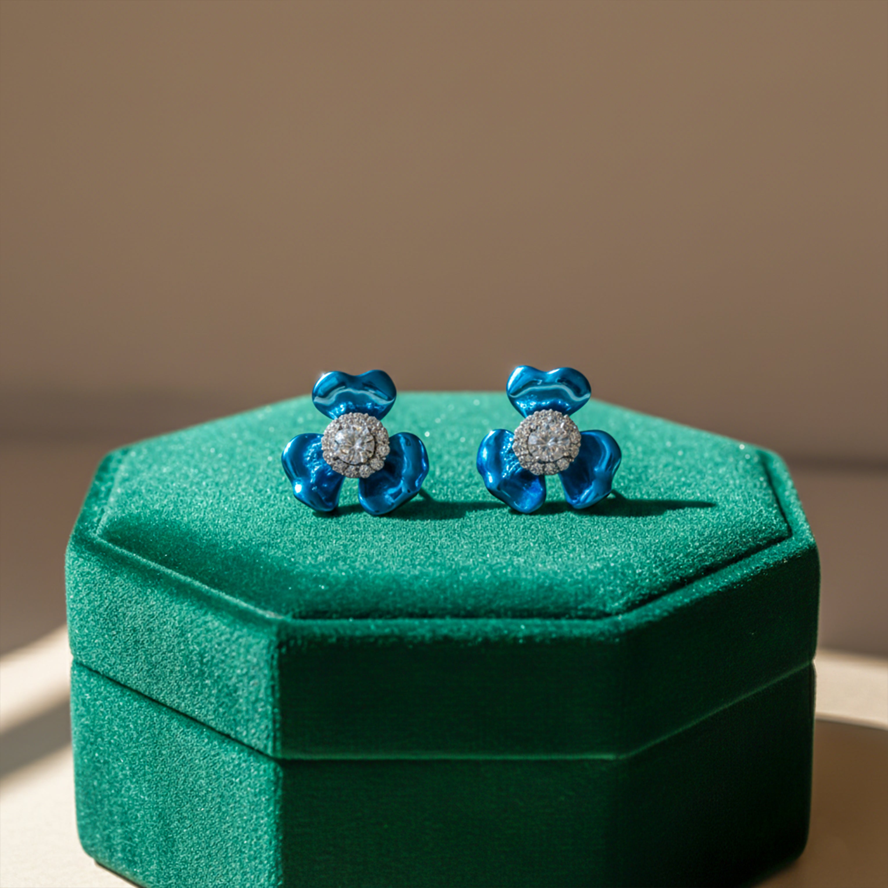 Blue Blossom Crystal Studs GWE -108