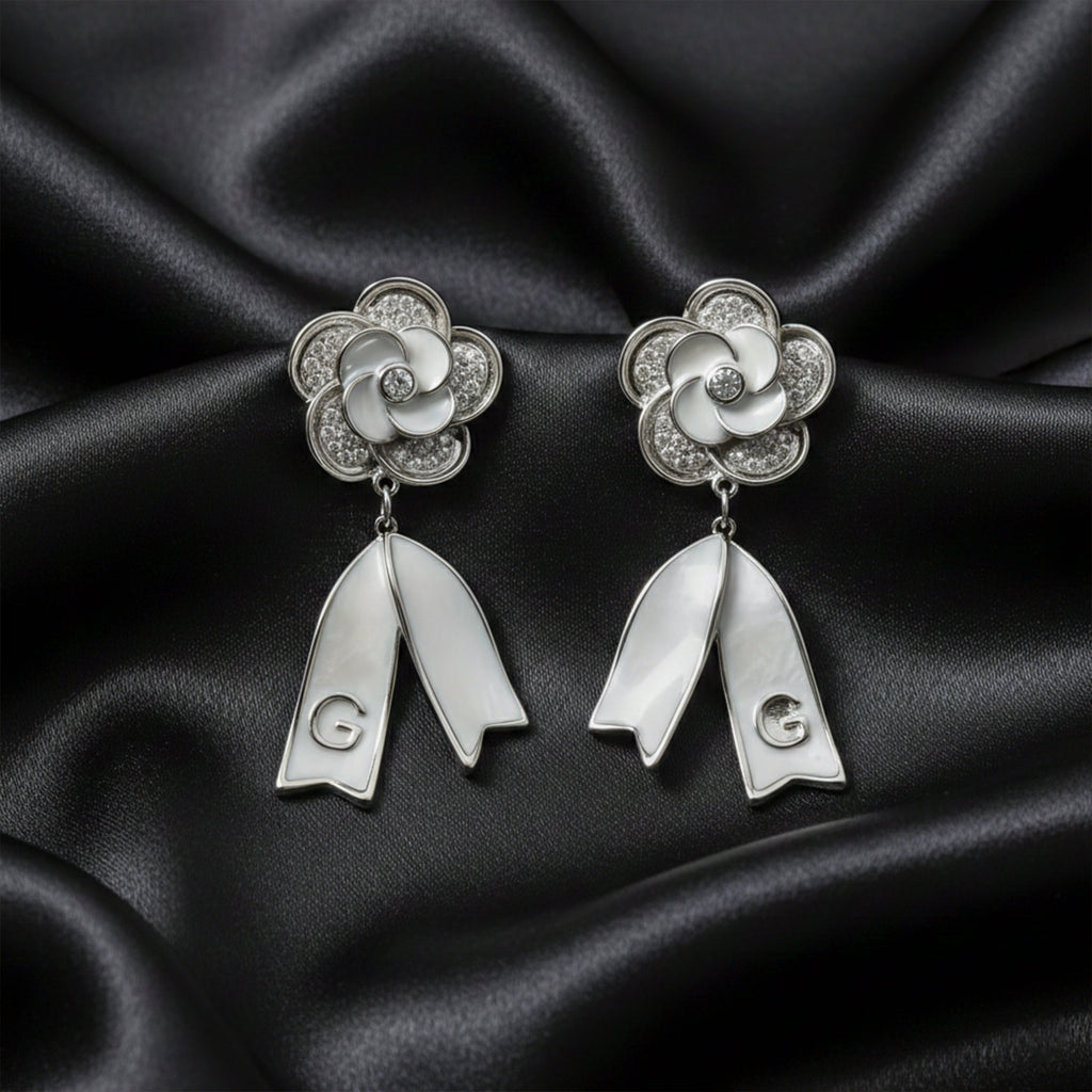 Silver Bloom Drop Earrings GWE -65