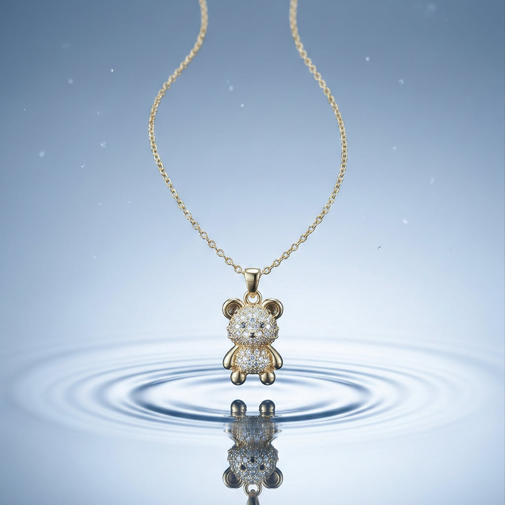 Bear Crystal Pendant Necklace GWN -133