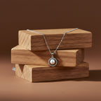 Silver Pearl Halo Grace Necklace GWN -58