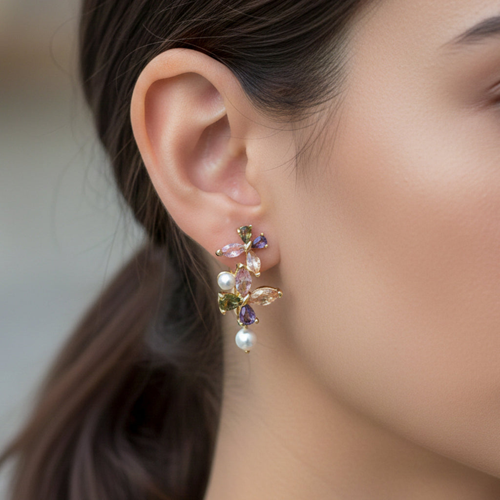 Bloom Pearl Stud Earrings GWE -155