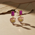 Purple & Heart, Butterfly Earrings GWE -216