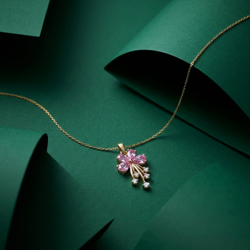 Floral Drop Pendant Necklace GWN -119