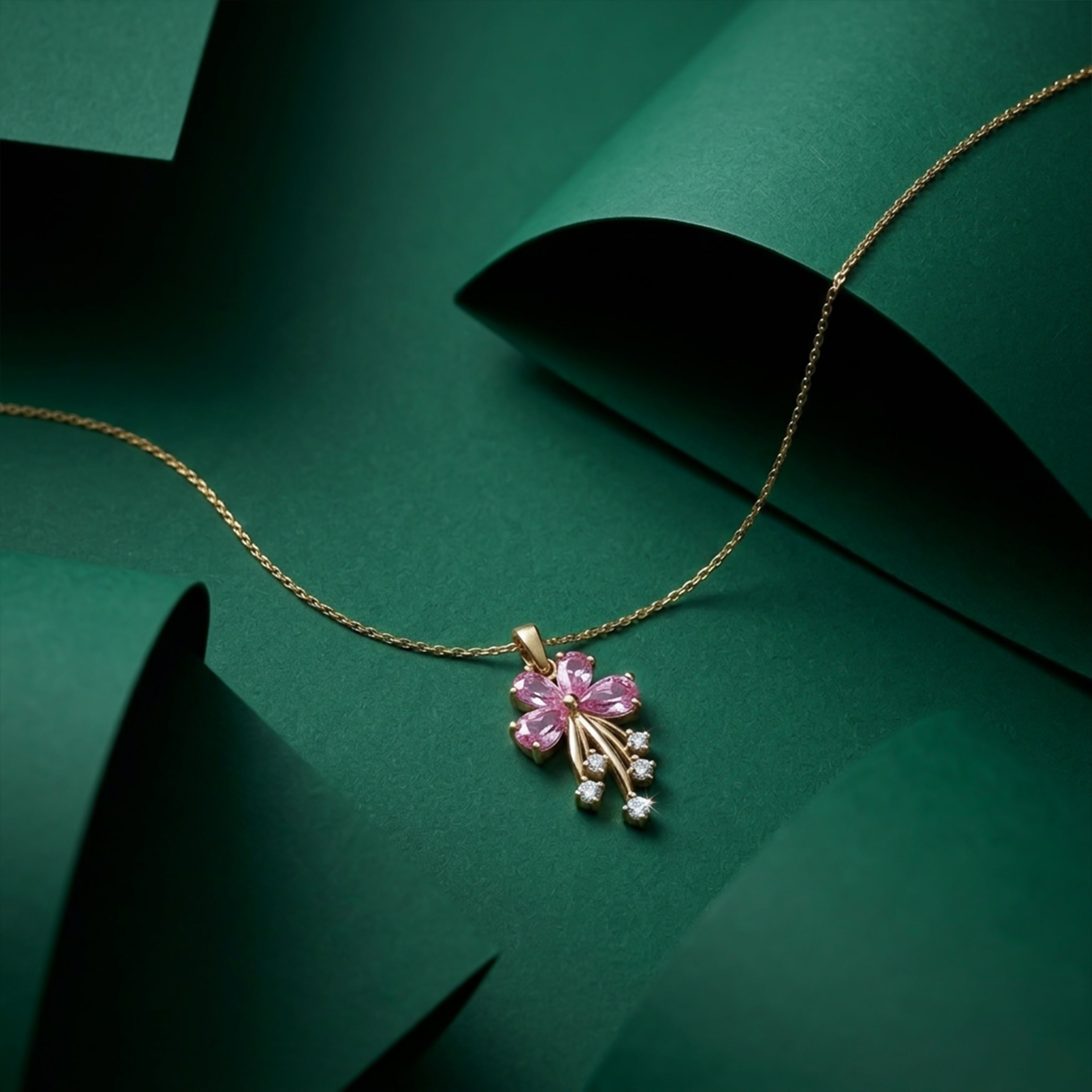 Floral Drop Pendant Necklace GWN -119