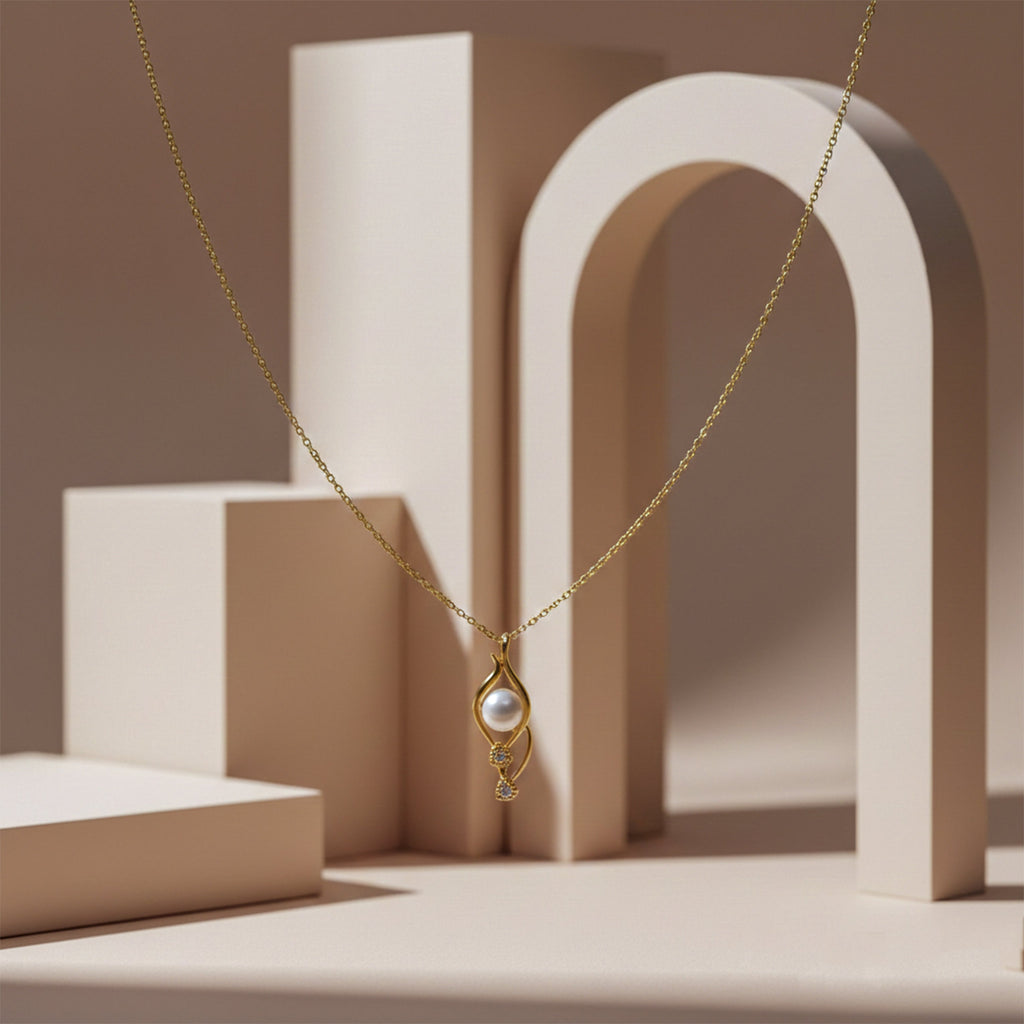 Golden Teardrop Necklace GWN -42