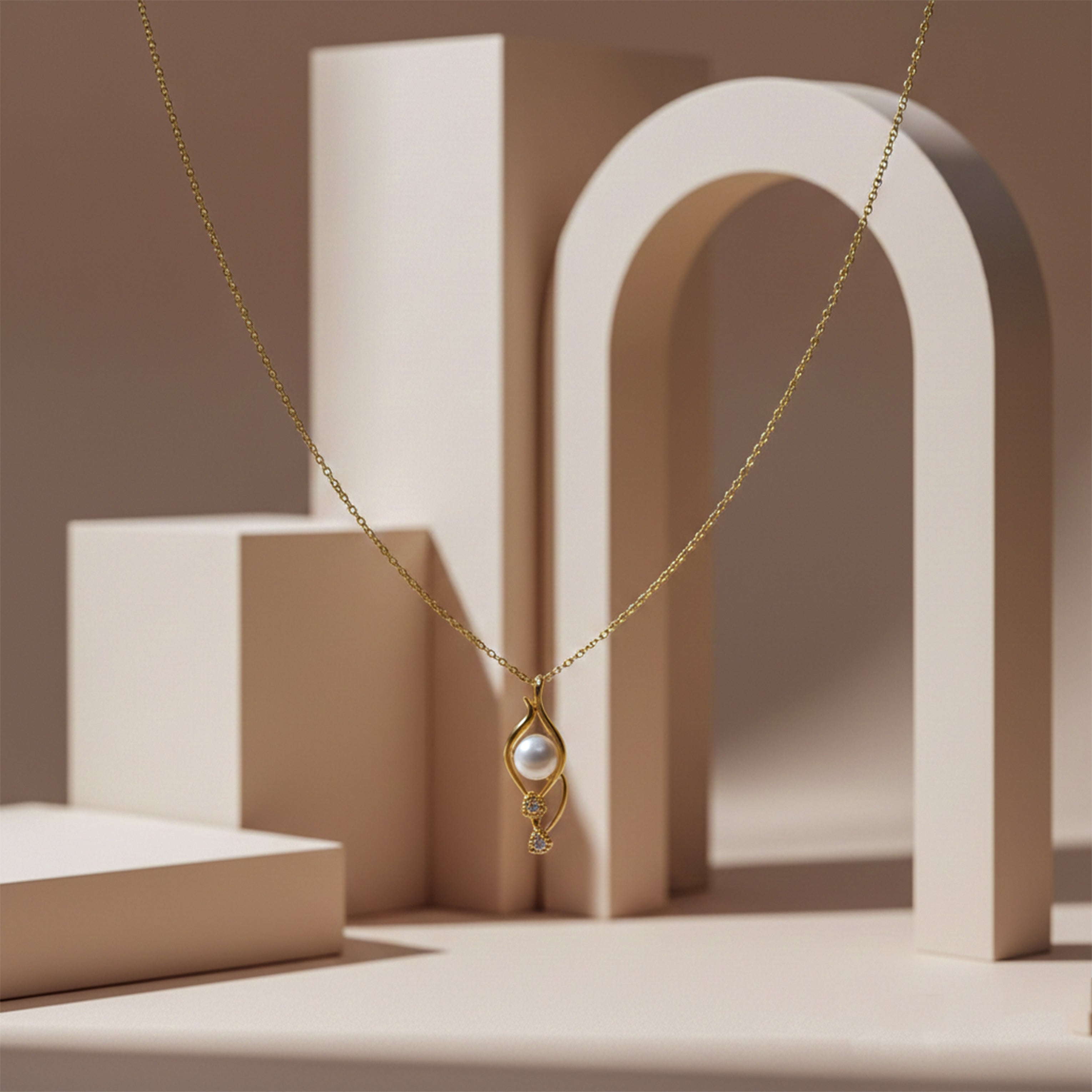 Golden Teardrop Necklace GWN -42