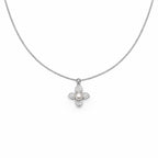 Silver Pearl Blossom Charm Necklace GWN -54