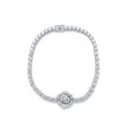 Classic Floral Diamond Tennis Bracelet GWB -64