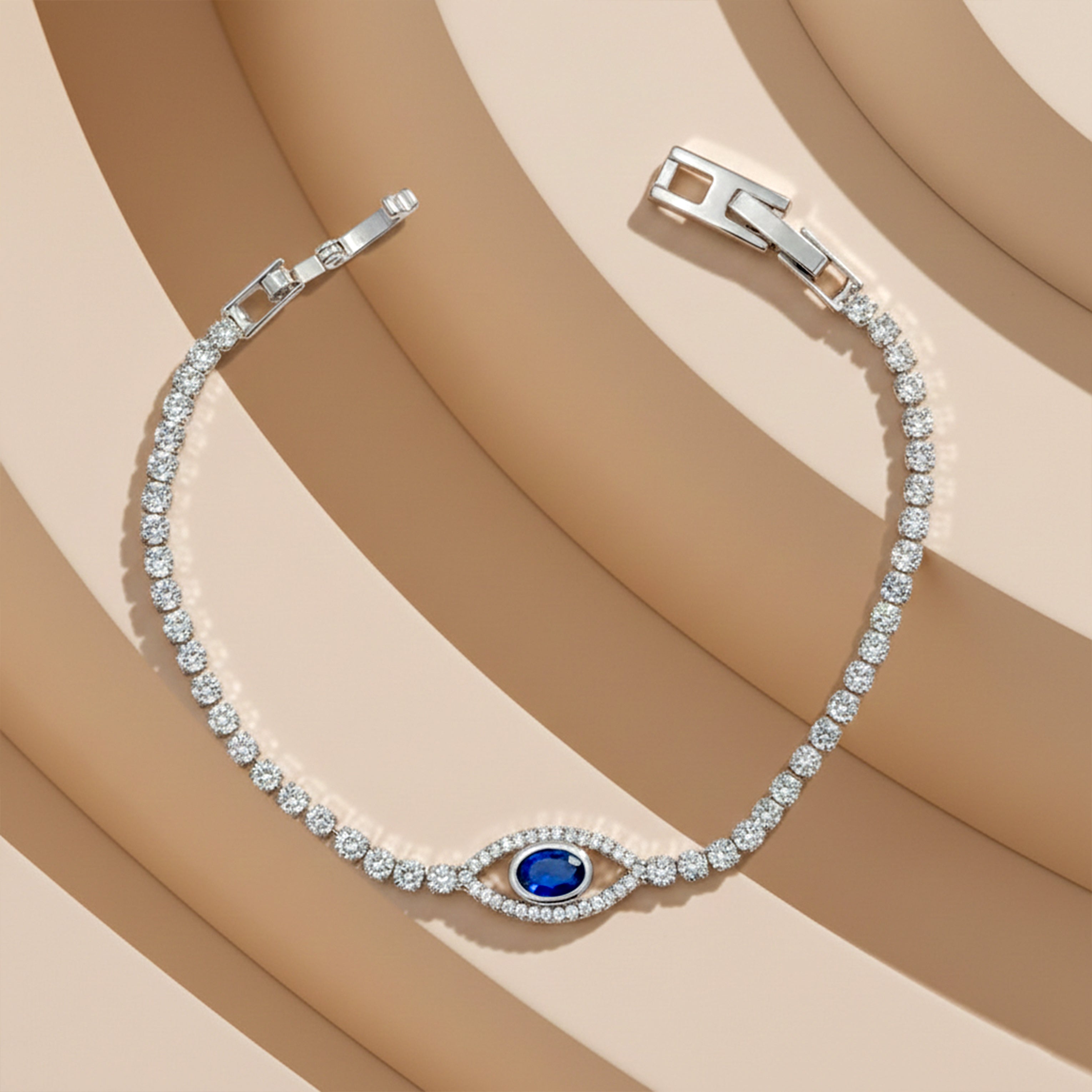 Blue Evil Eye Tennis Bracelet GWB -124