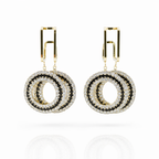 Royal Noir Crystal Drop Earrings GWE -162