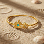 Golden Dual Floral Charm Bracelet GWK -24