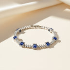 Blue Princess Halo Tennis Bracelet GWB -132