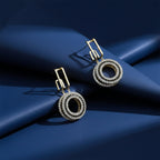 Royal Noir Crystal Drop Earrings GWE -162