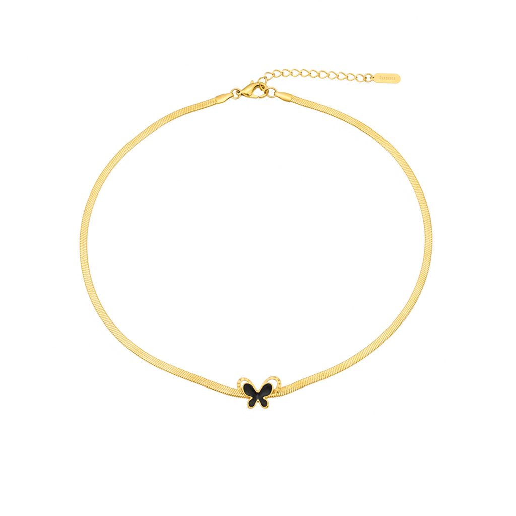 Gold Butterfly Choker Necklace GWN -72