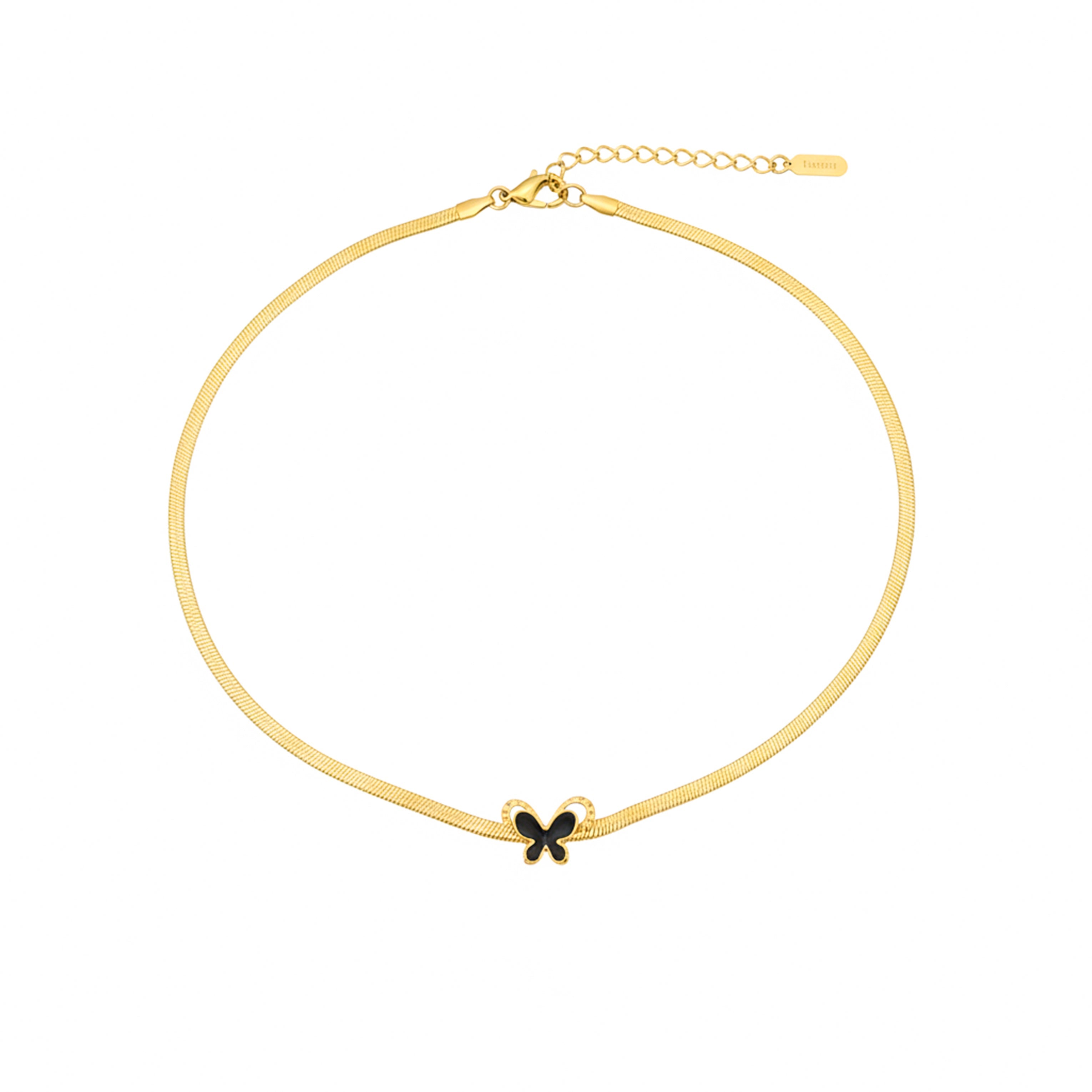 Gold Butterfly Choker Necklace GWN -72
