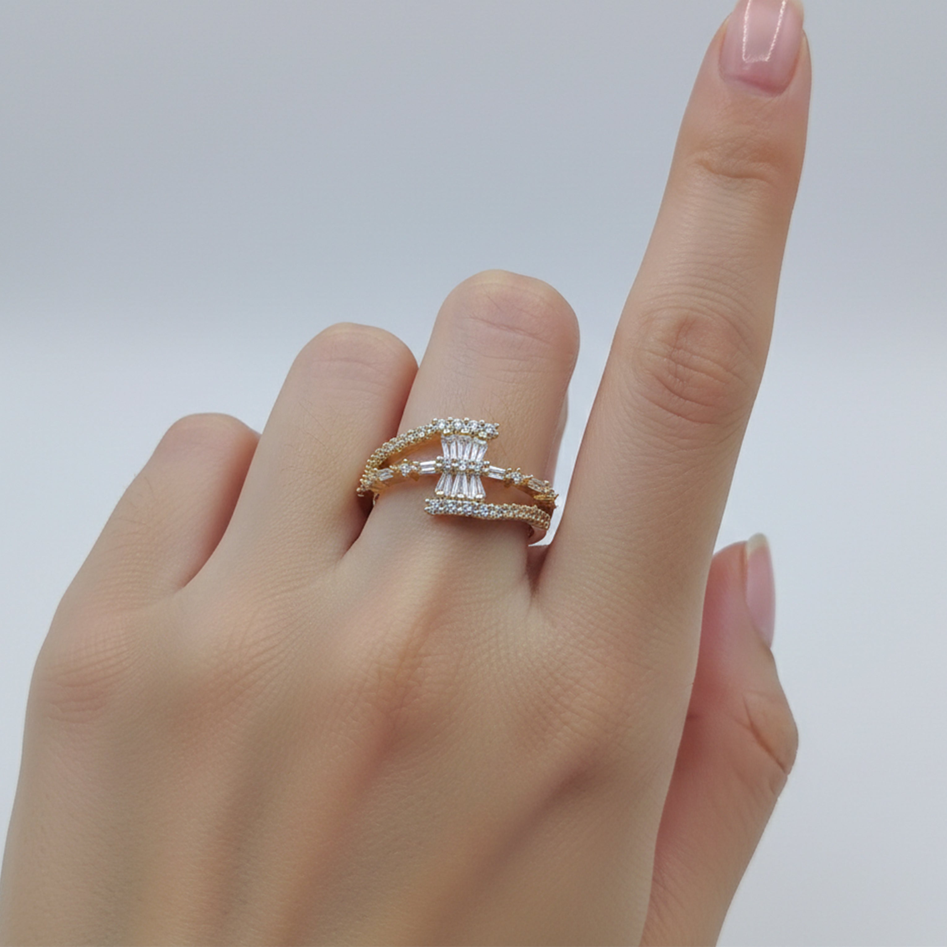 Golden Starburst Adjustable Ring GWR -82