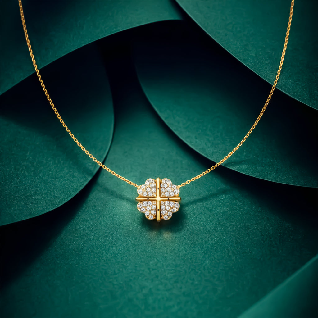 Clover Crystal Pendant Necklace GWN -138