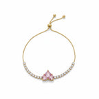 Pink Heart Adjustable Bracelet GWB -117