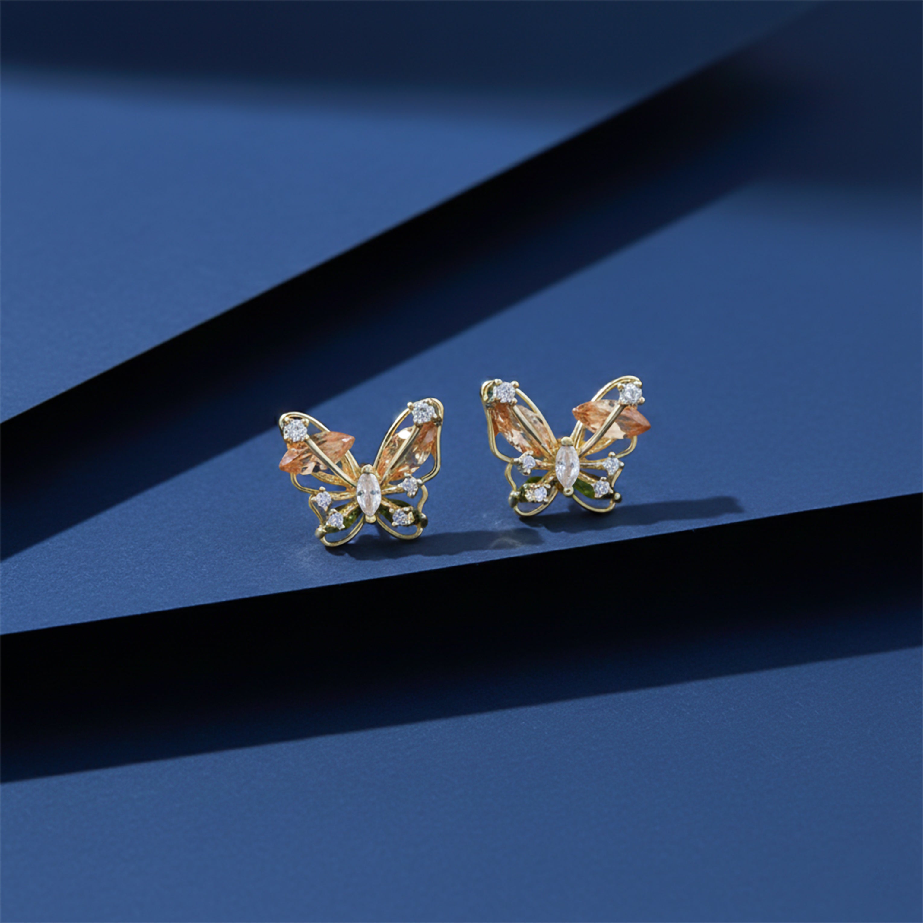 Elegant Butterfly Crystal Stud Earrings GWE -151