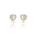 Golden Pearl Heart Halo Earrings GWE -92