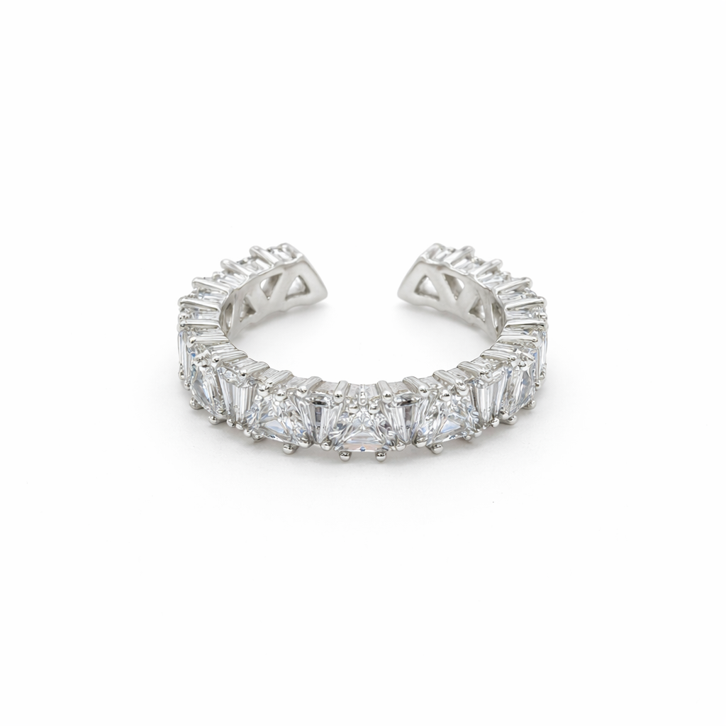 Silver Baguette Cuff Ring GWR -20