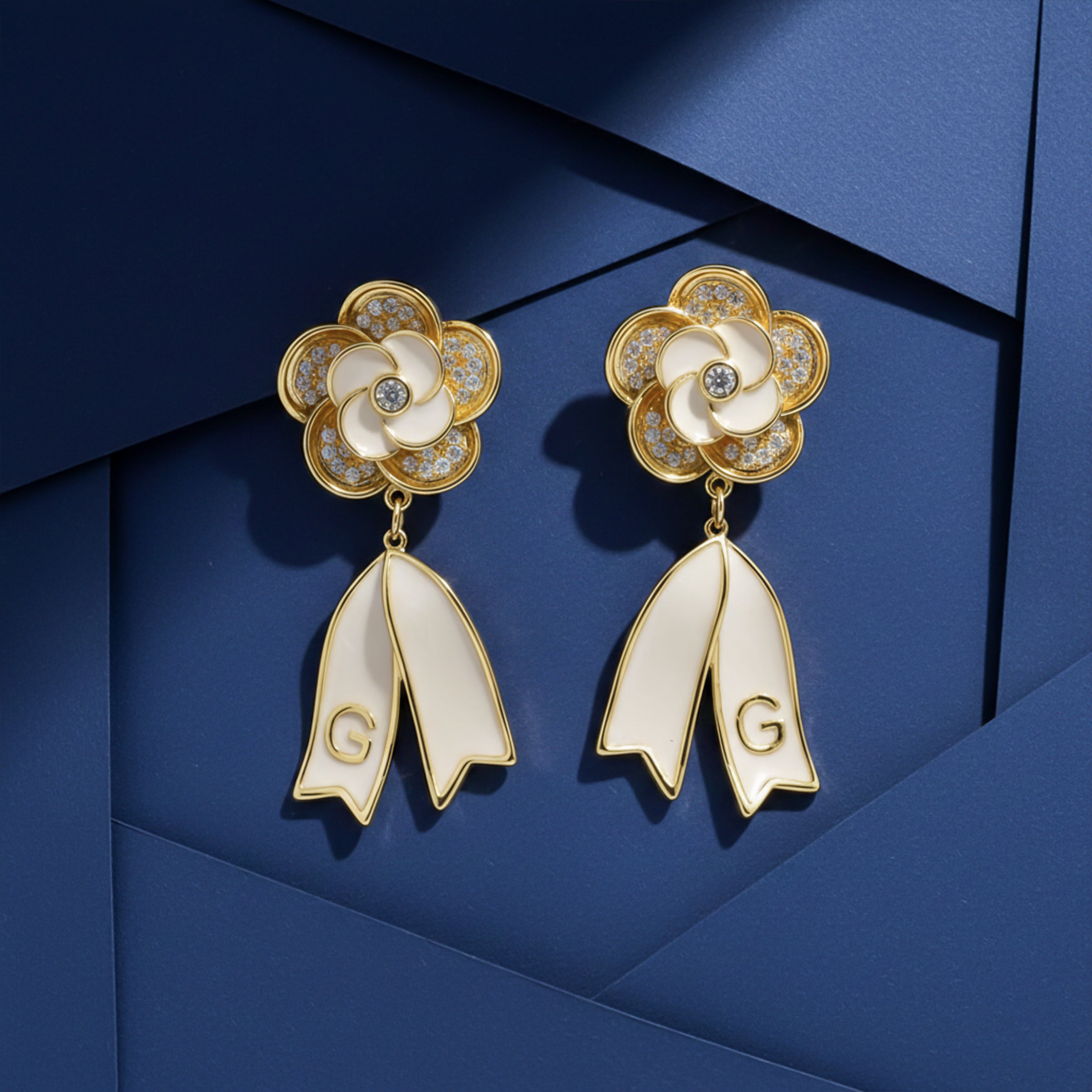 Pearl & Crystal Drop Earrings GWE -59
