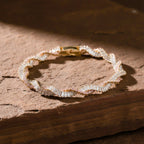 Pink Baguette Stone Twisted Bracelet GWB -90