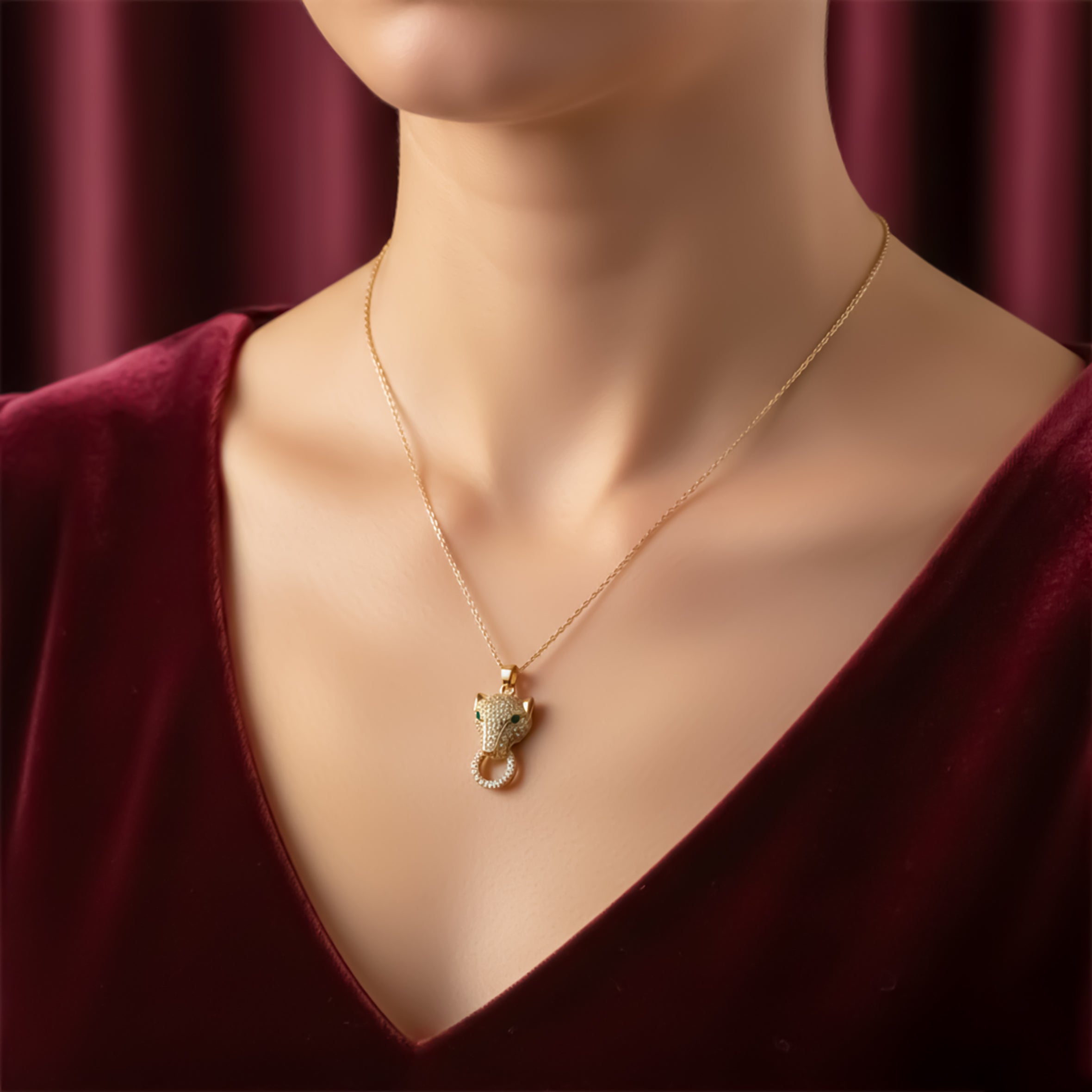 Pavé Crystal Panther Women Neckless GWN -77