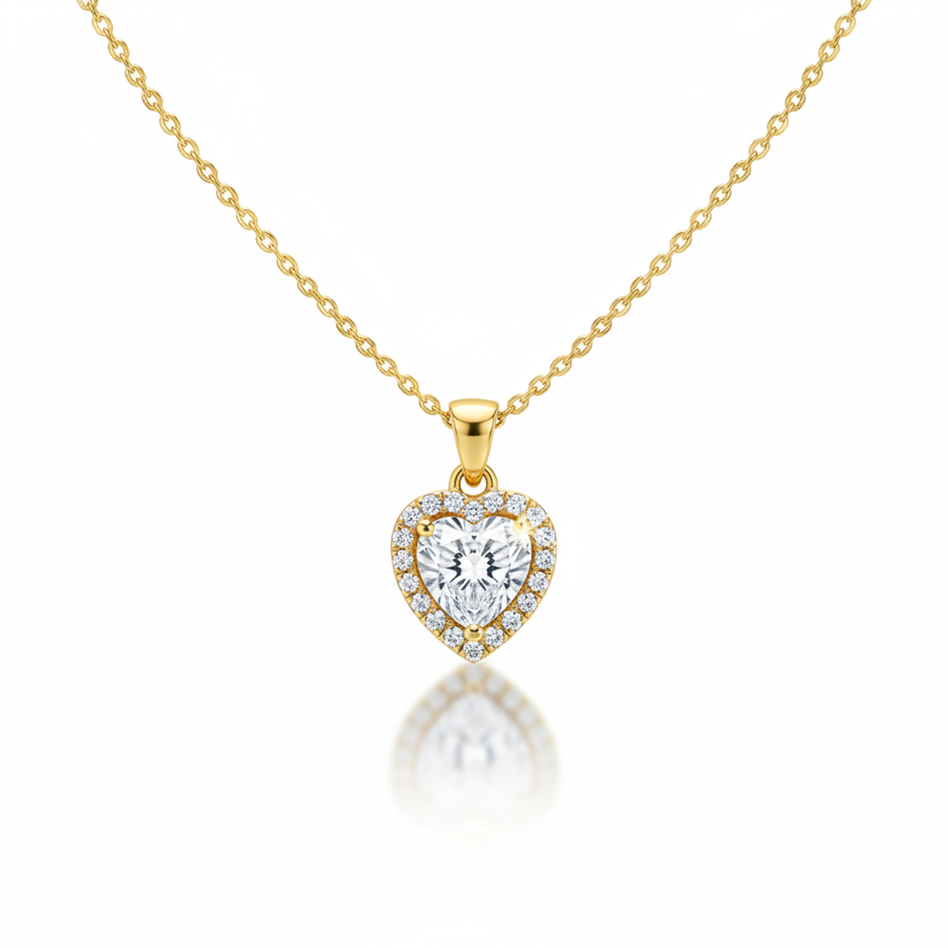 Brilliant Heart-Cut Crystal Women Neckless GWN -75
