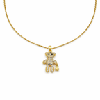 Crystal Teddy Bear Pendant Necklace GWN -86