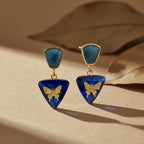 Blue Butterfly Crystal Earrings GWE -223