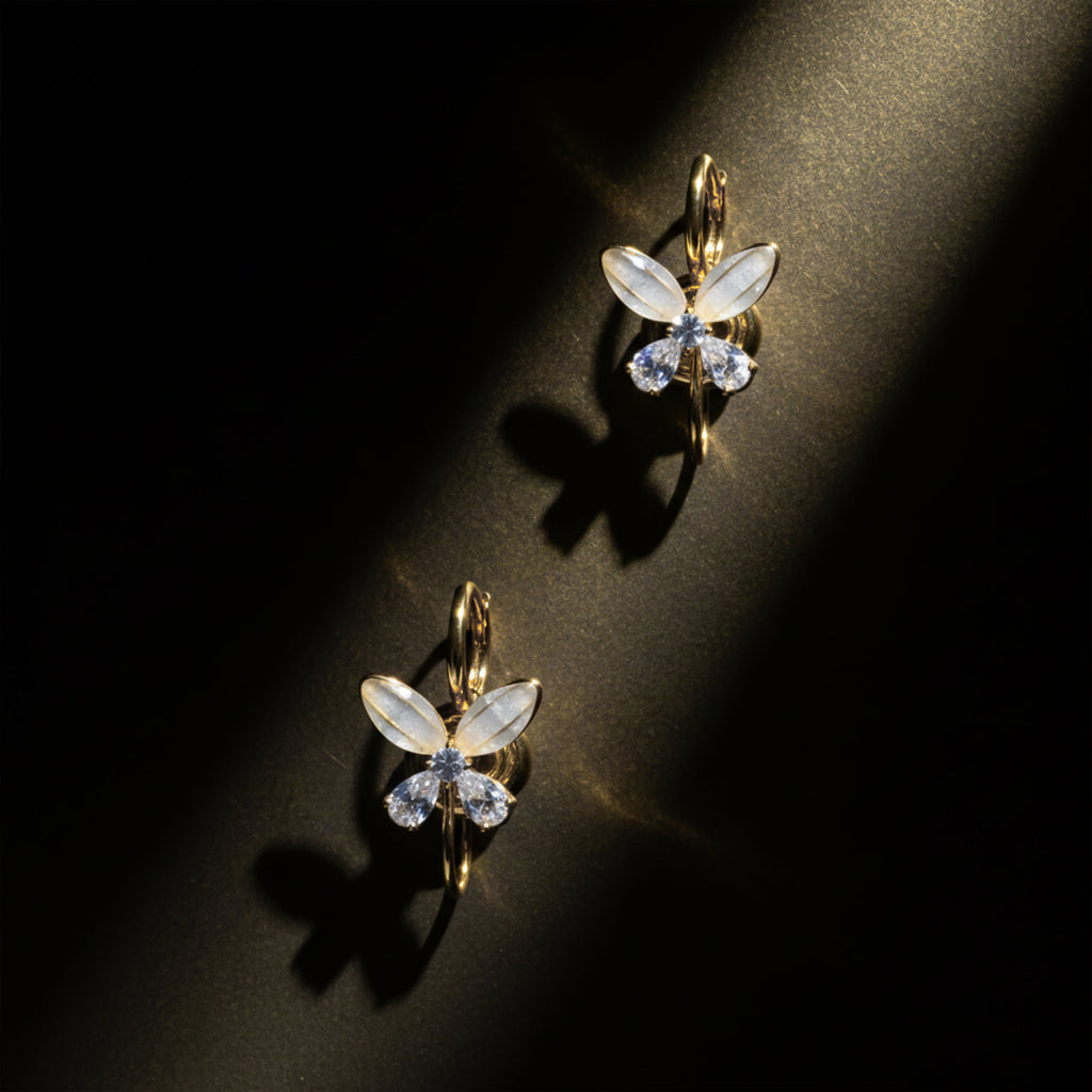 Golden Bloom Hoop Stud Earrings GWE -101
