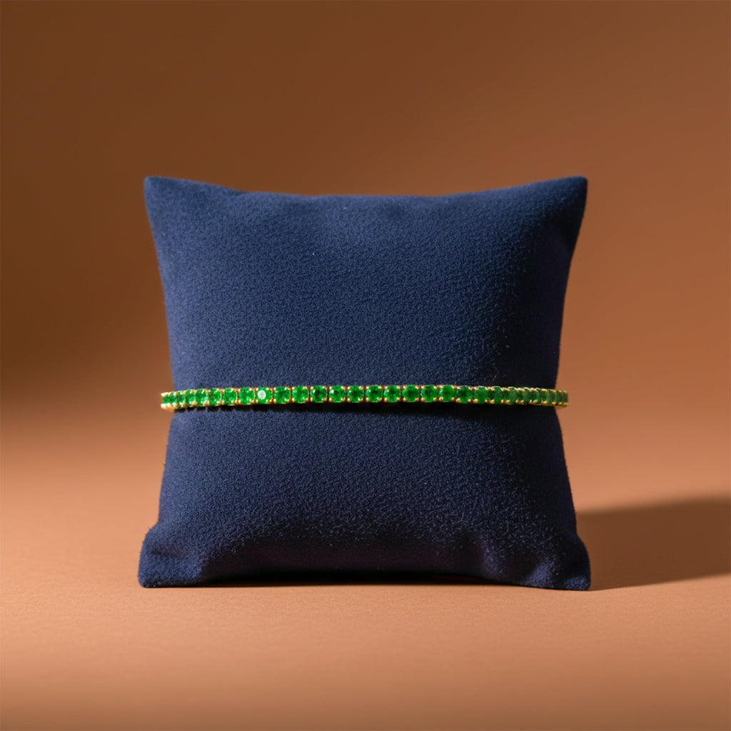 Gold Emerald Tennis Bracelet GWB -68