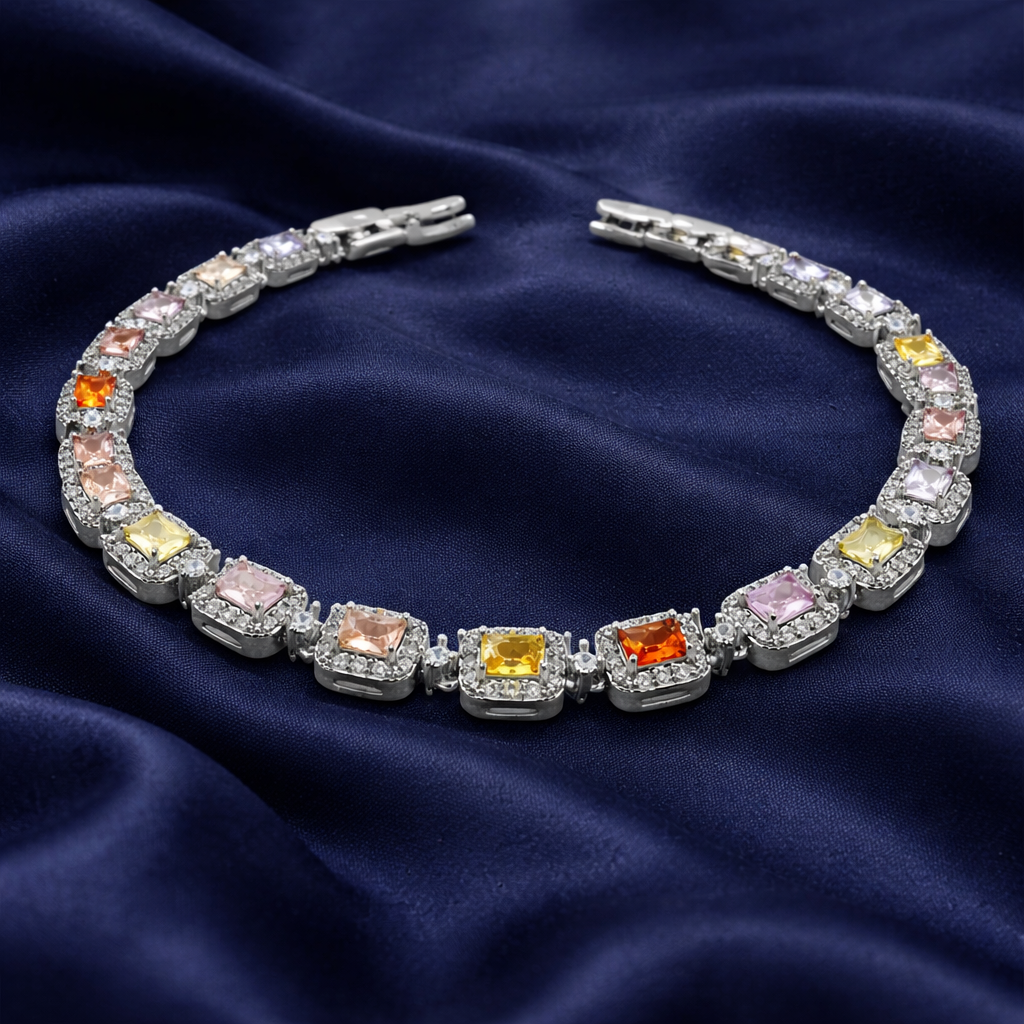 Multicolor Crystal Tennis Bracelet GWB -137