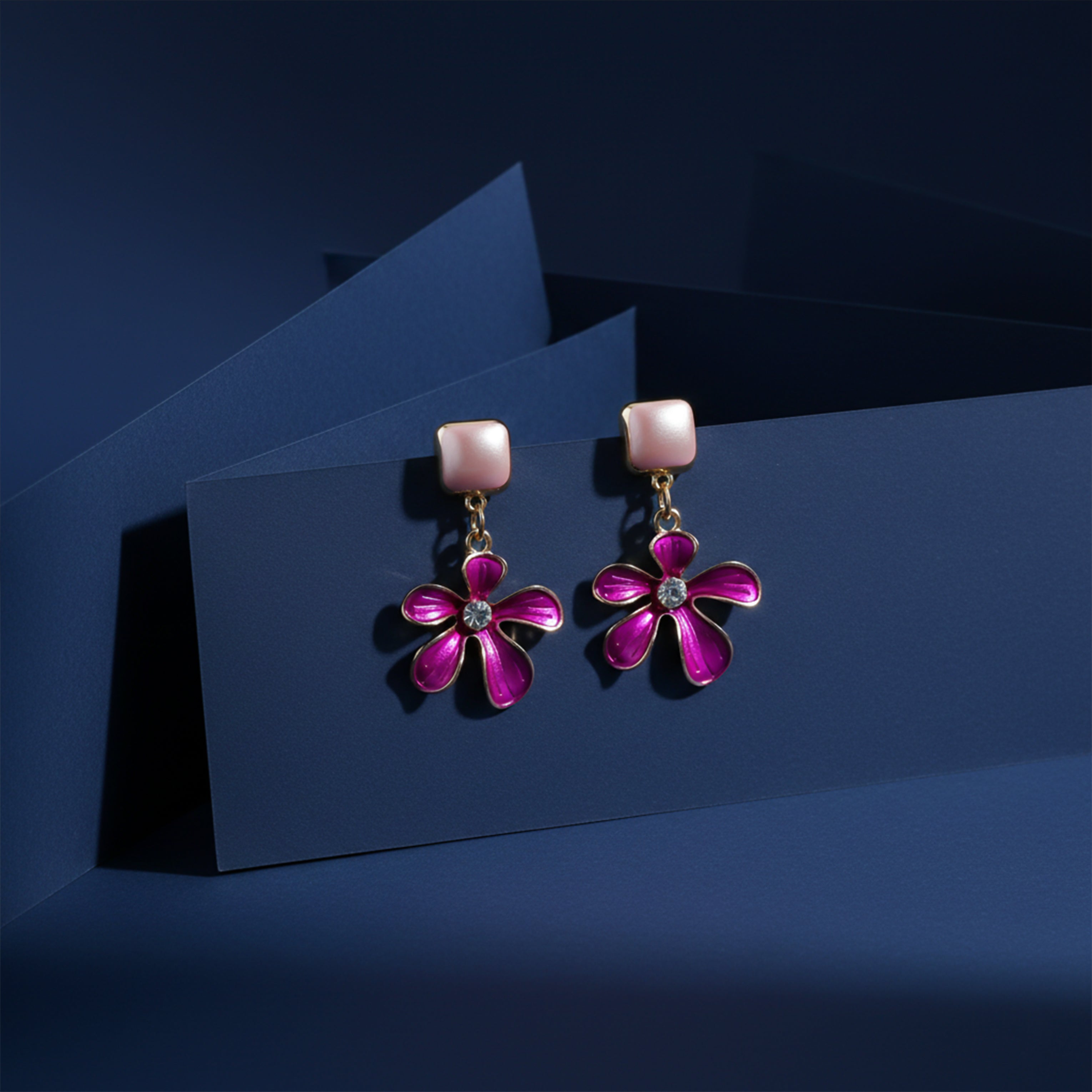 Pink flora Earrings GWE -202