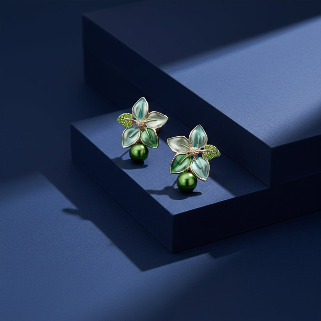 Enamel Pearl Earrings GWE -184