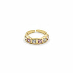Pastel Square Crystal Open Ring GWR -31