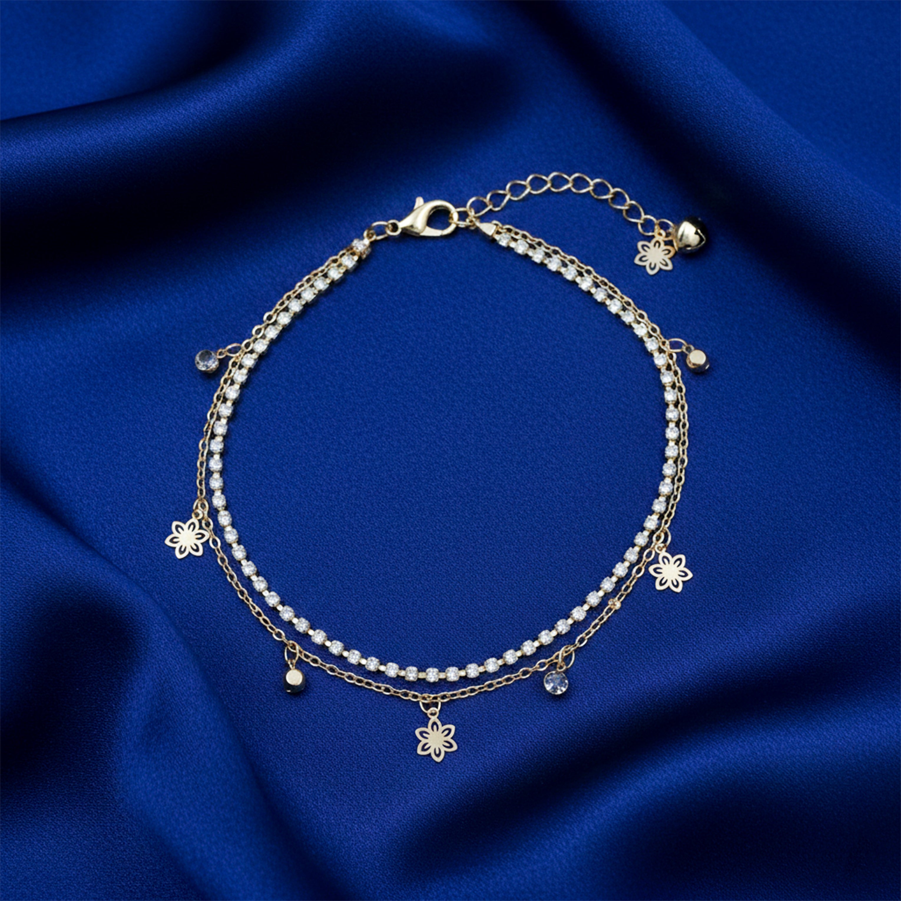Crystal Double Layer Anklet GWA -39